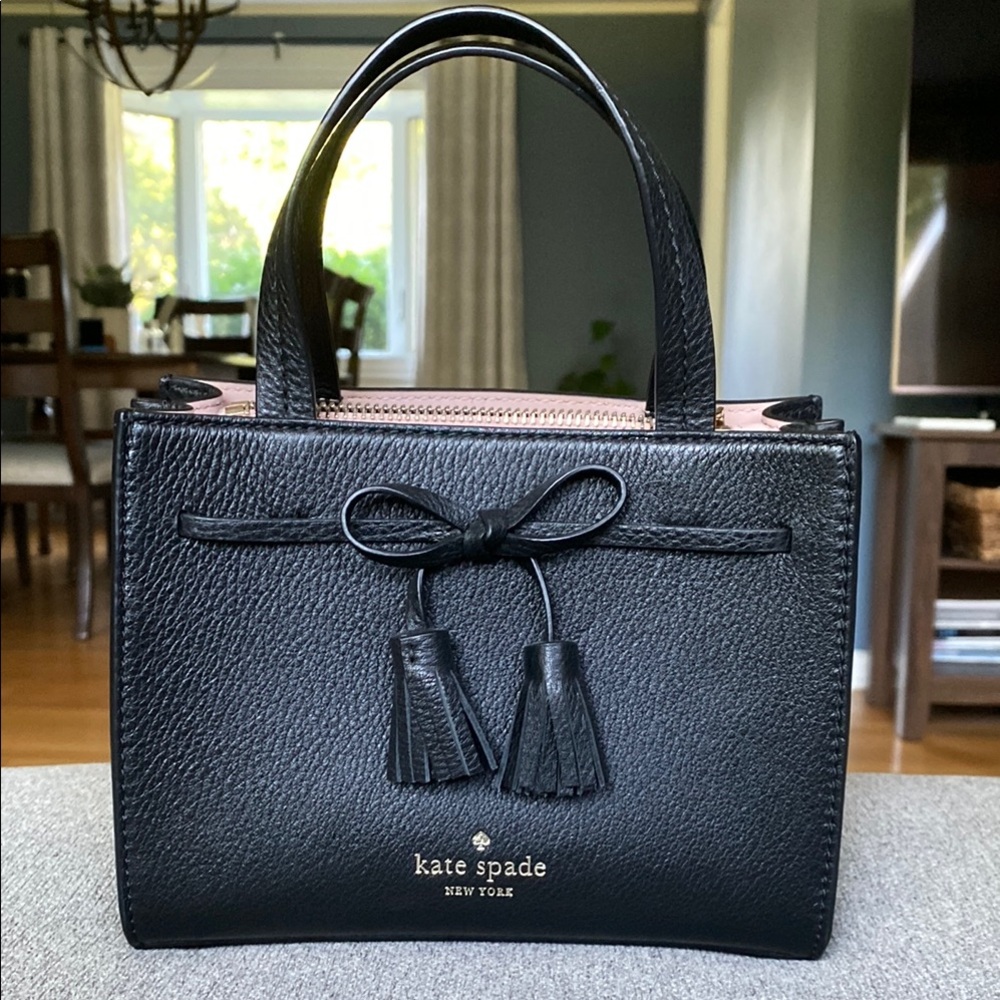 Kate Spade Black Satchel with Tassel and Bow